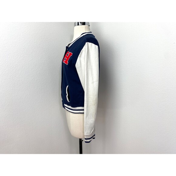 Ambiance Womans Jacket Large Bomber Academia Fleece Letter H School  Snaps Flaws - Picture 6 of 14